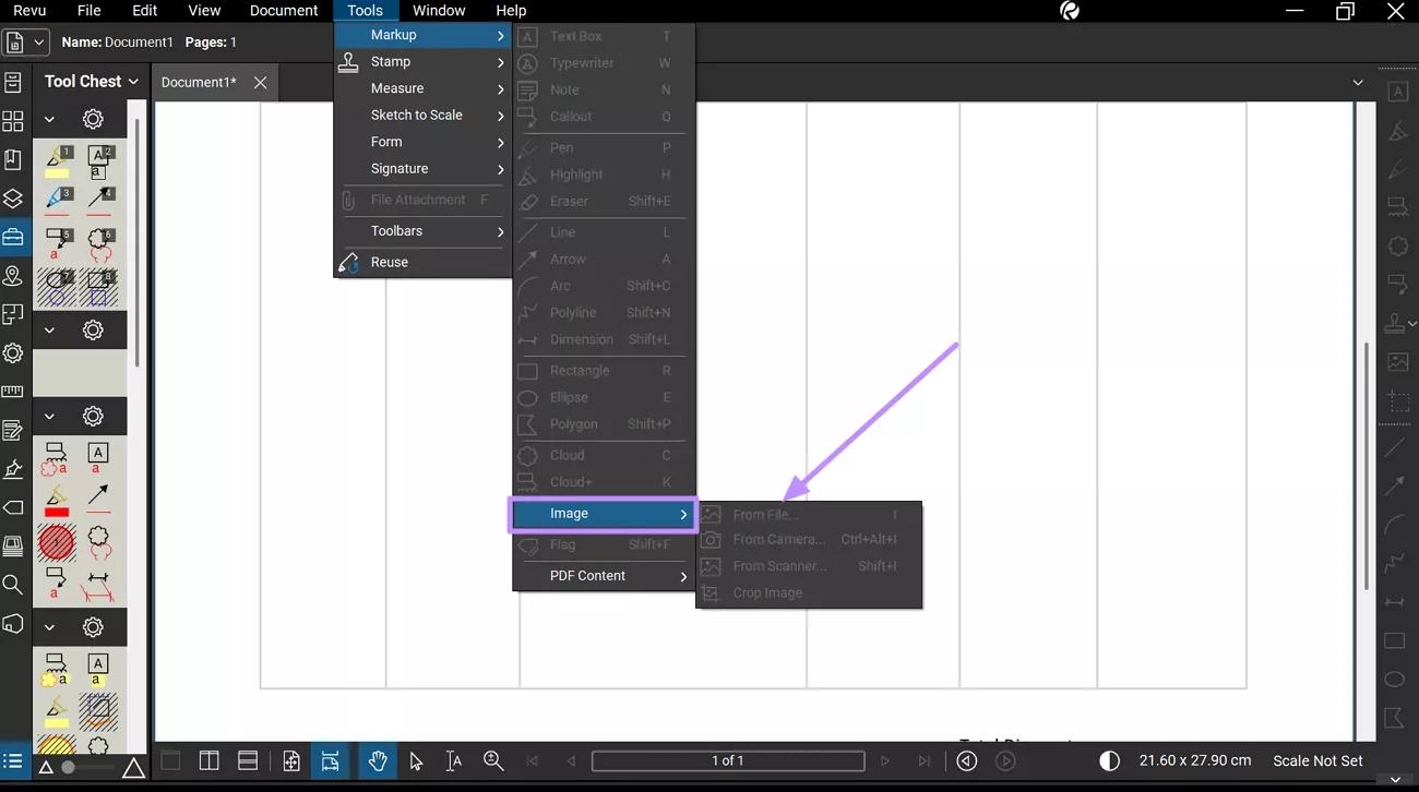 insert image using bluebeam