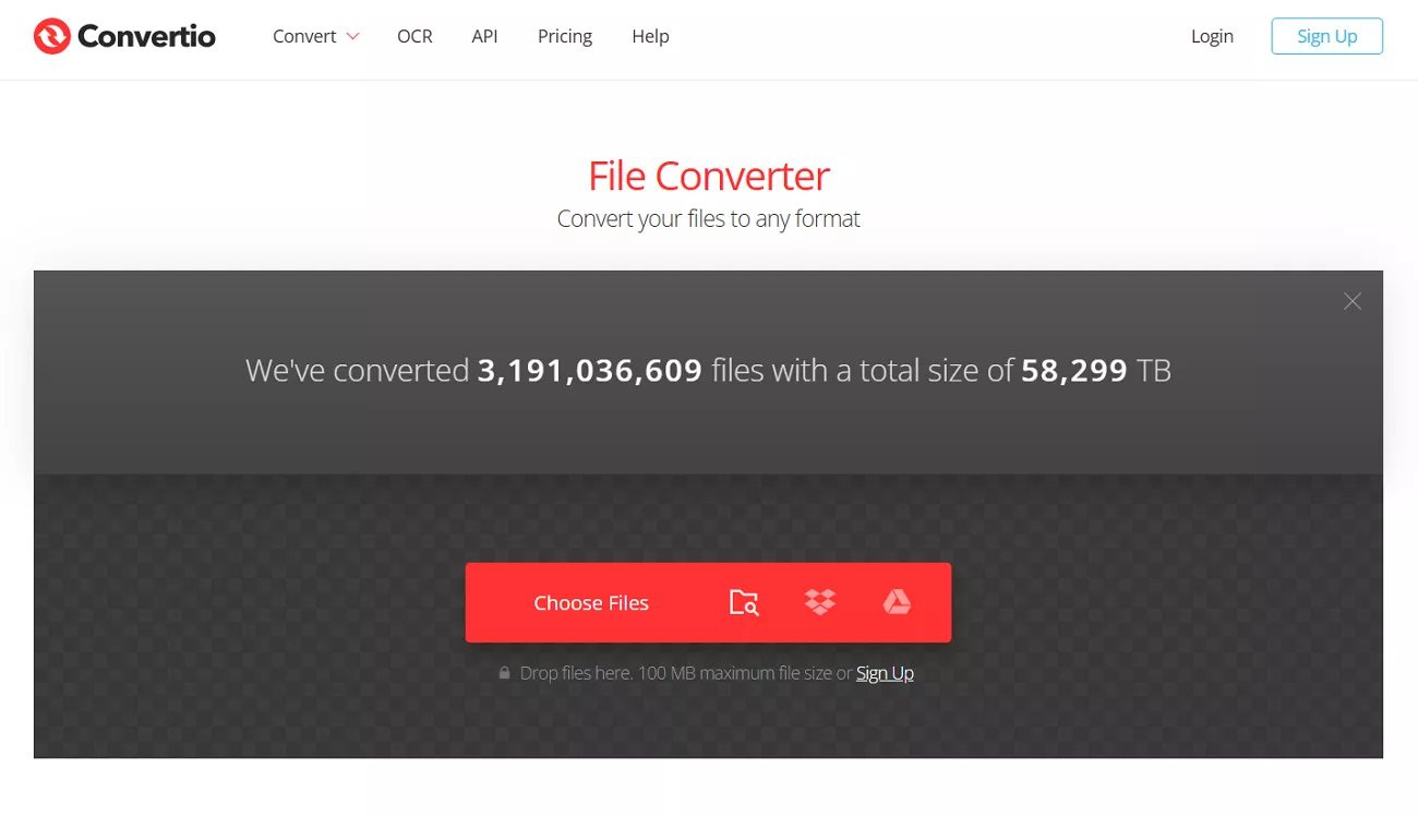 interface of convertio