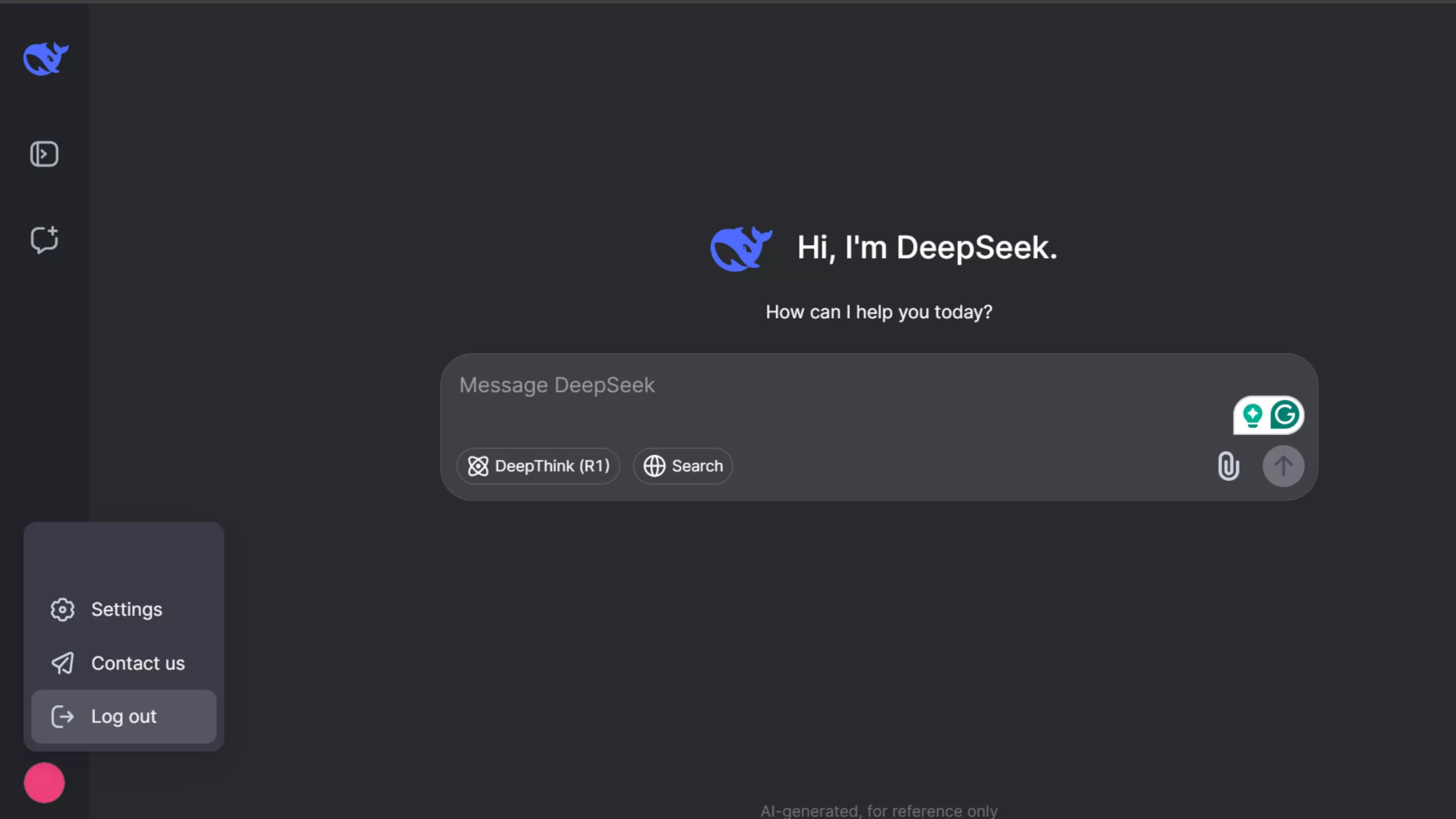 logout deepseek