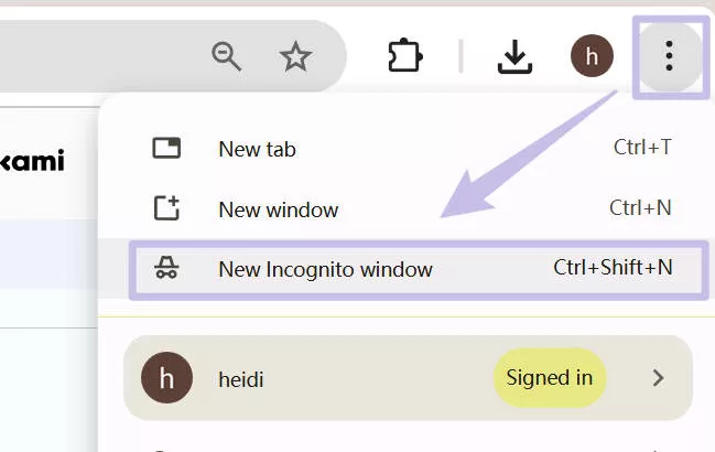 new incognito window chrome
