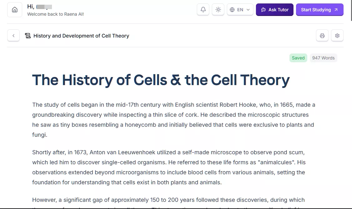 study summary raena ai
