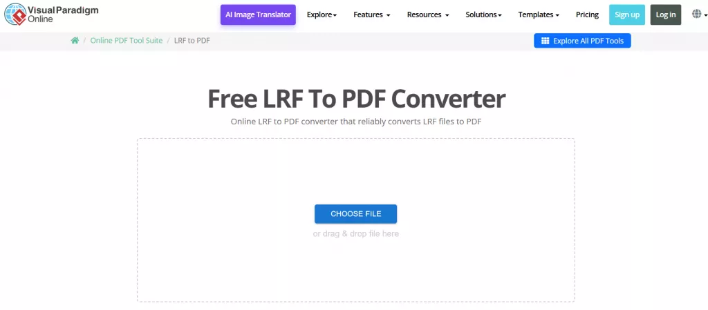 convert lrf to pdf using visualparadigm