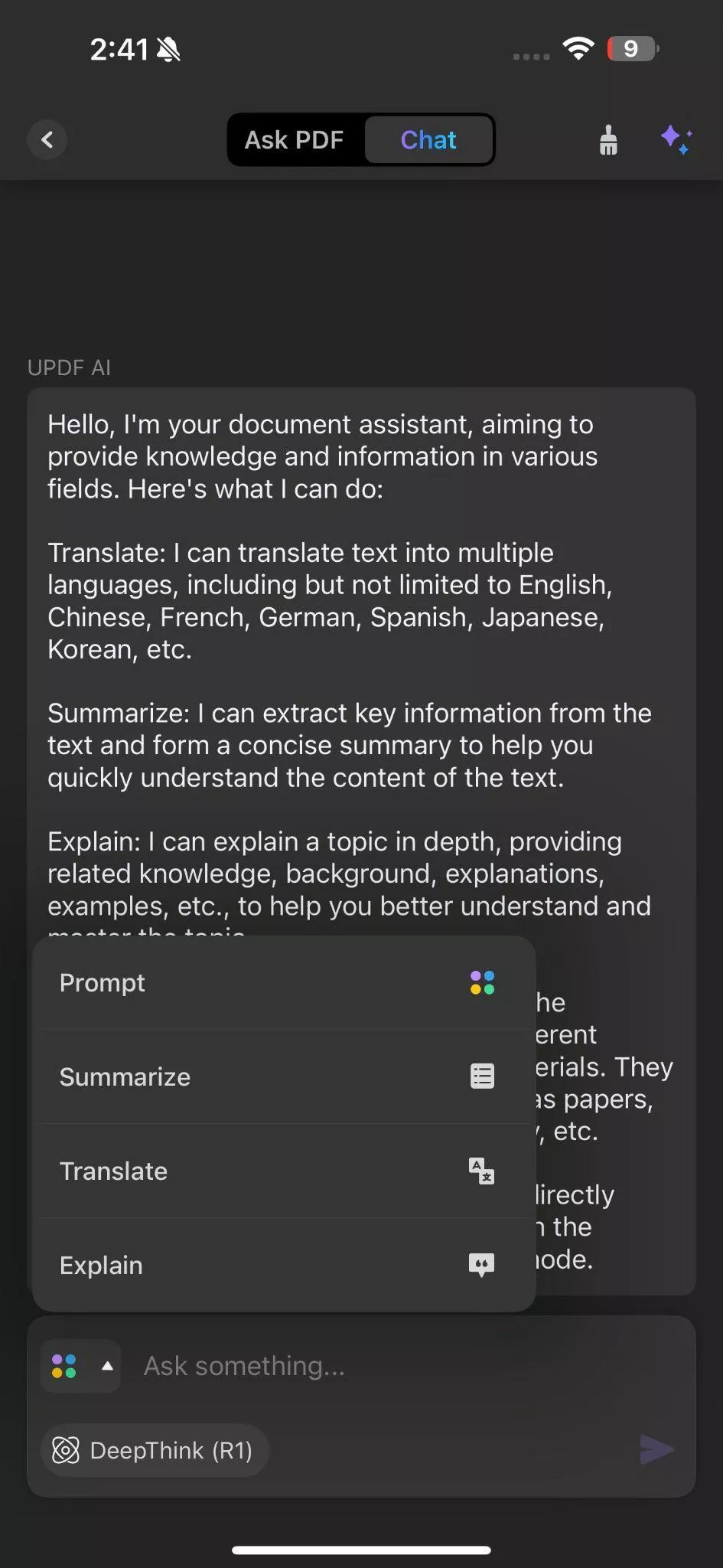 chat with pdf on ios 26 