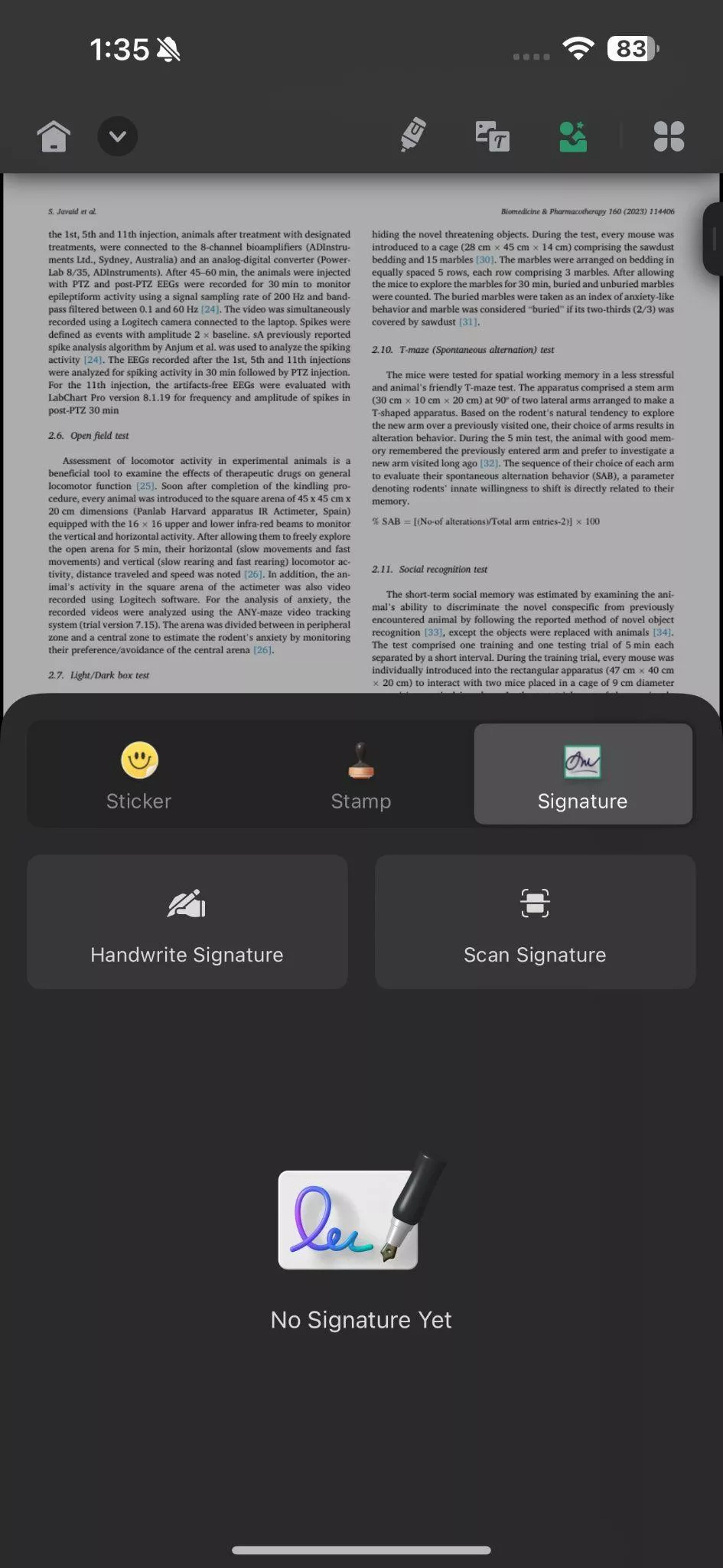 sign any file on iphone 