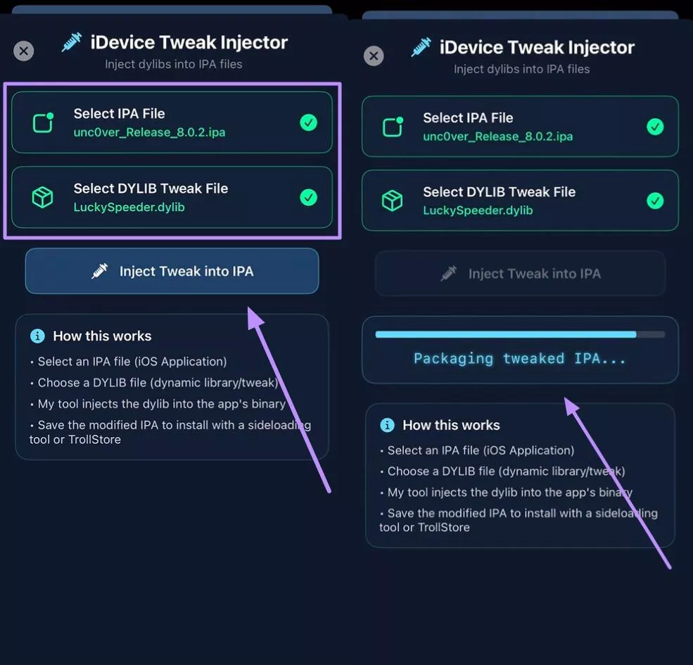 inject custom tweak into ipa