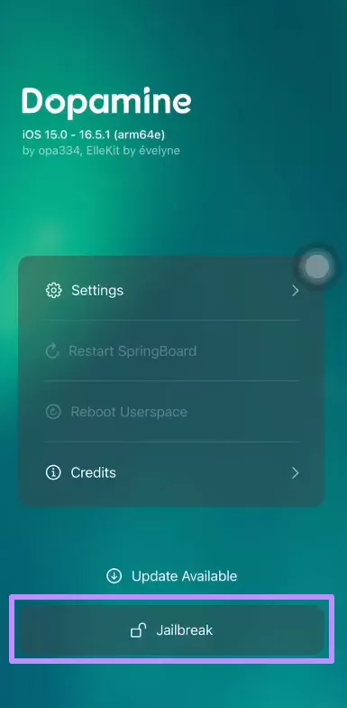 tap on the jailbreak button 