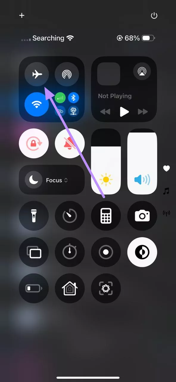 disable the airplane mode 