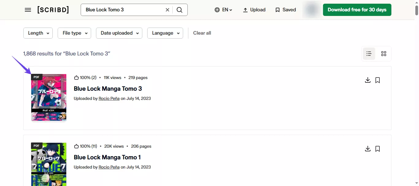 choose the pdf labelled file scribd