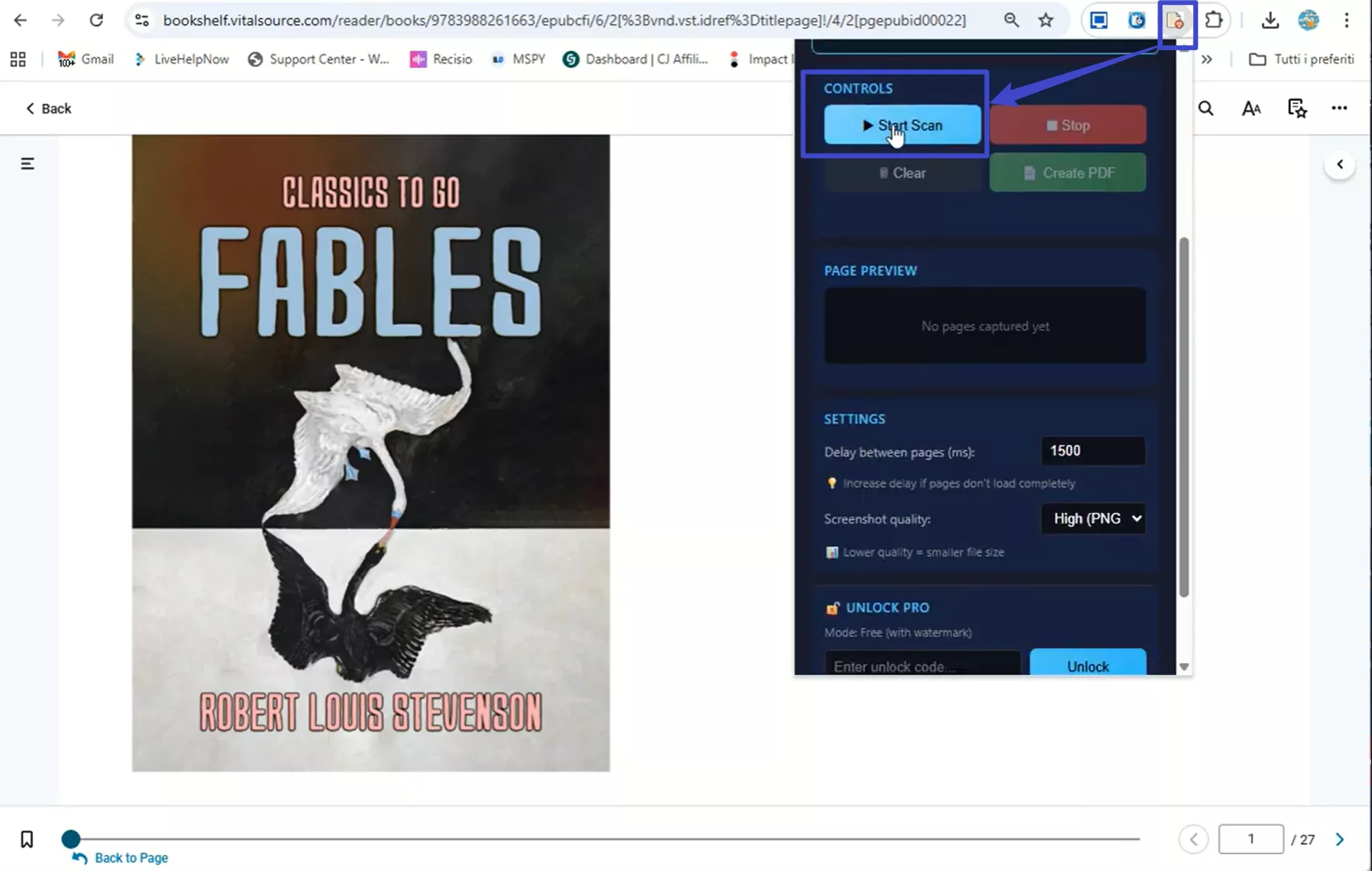 click the vs to pdf saver in browser toolbar
