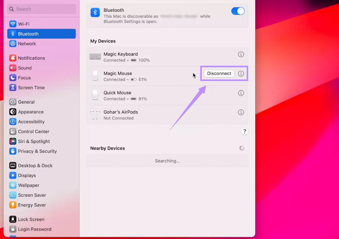 disconnect your mouse