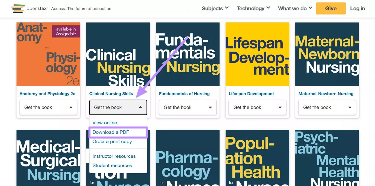 download a book in pdf format in openstax