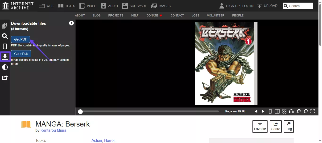 download manga pdf archive org