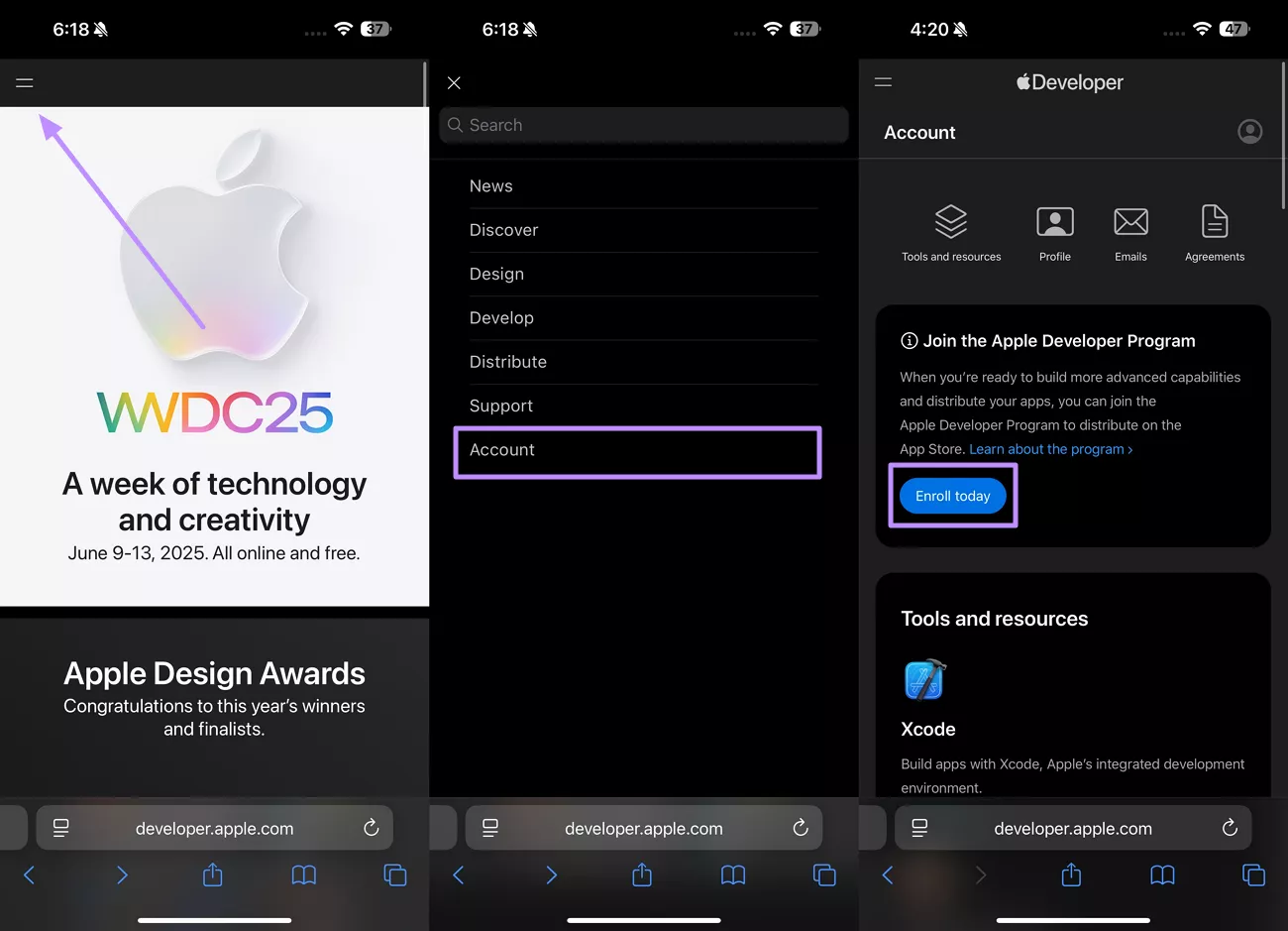 enroll in the developer program