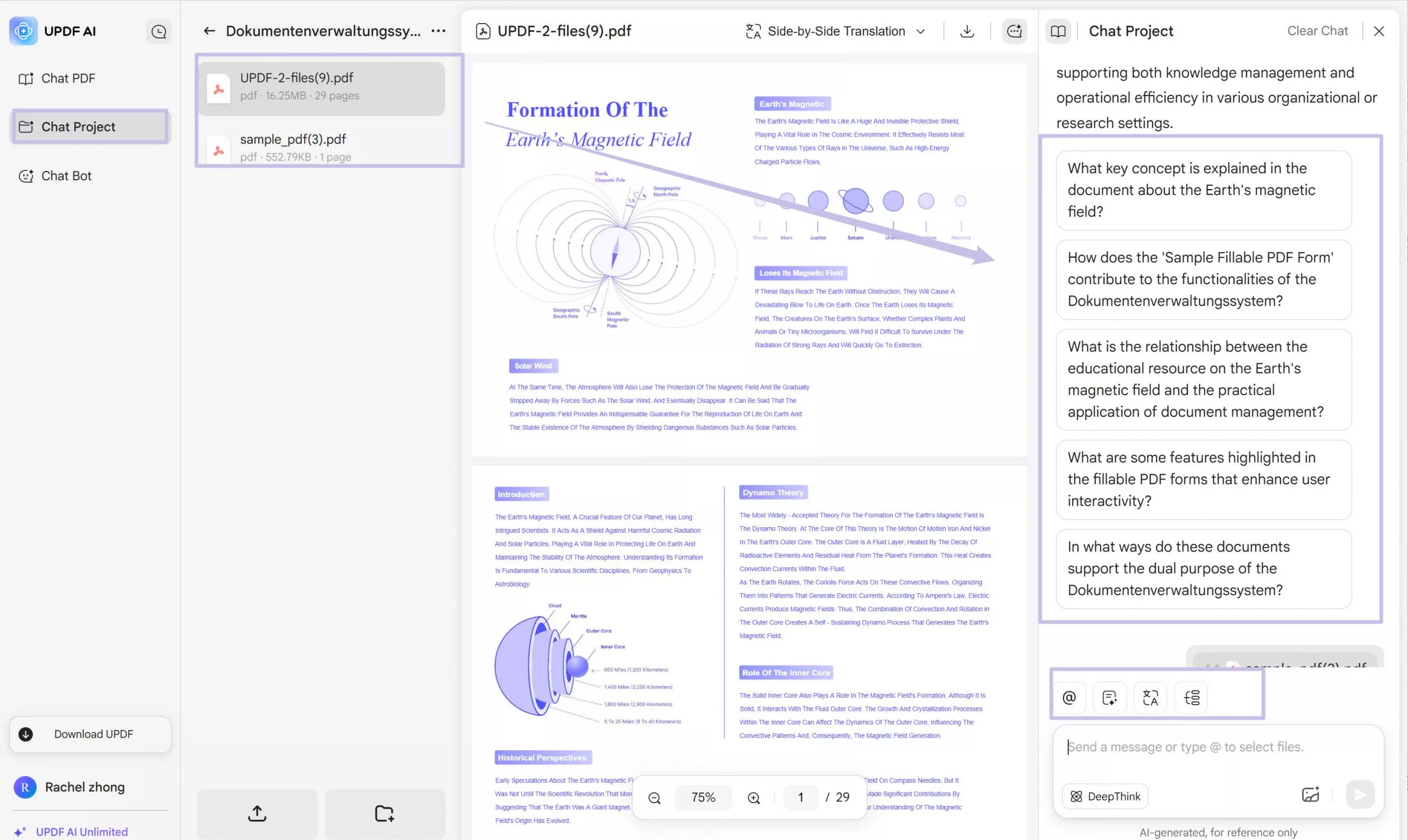 enter prompts and chat with pdf files updf ai online