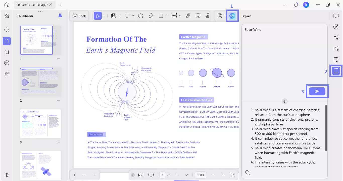 explain text in explain mode updf windows