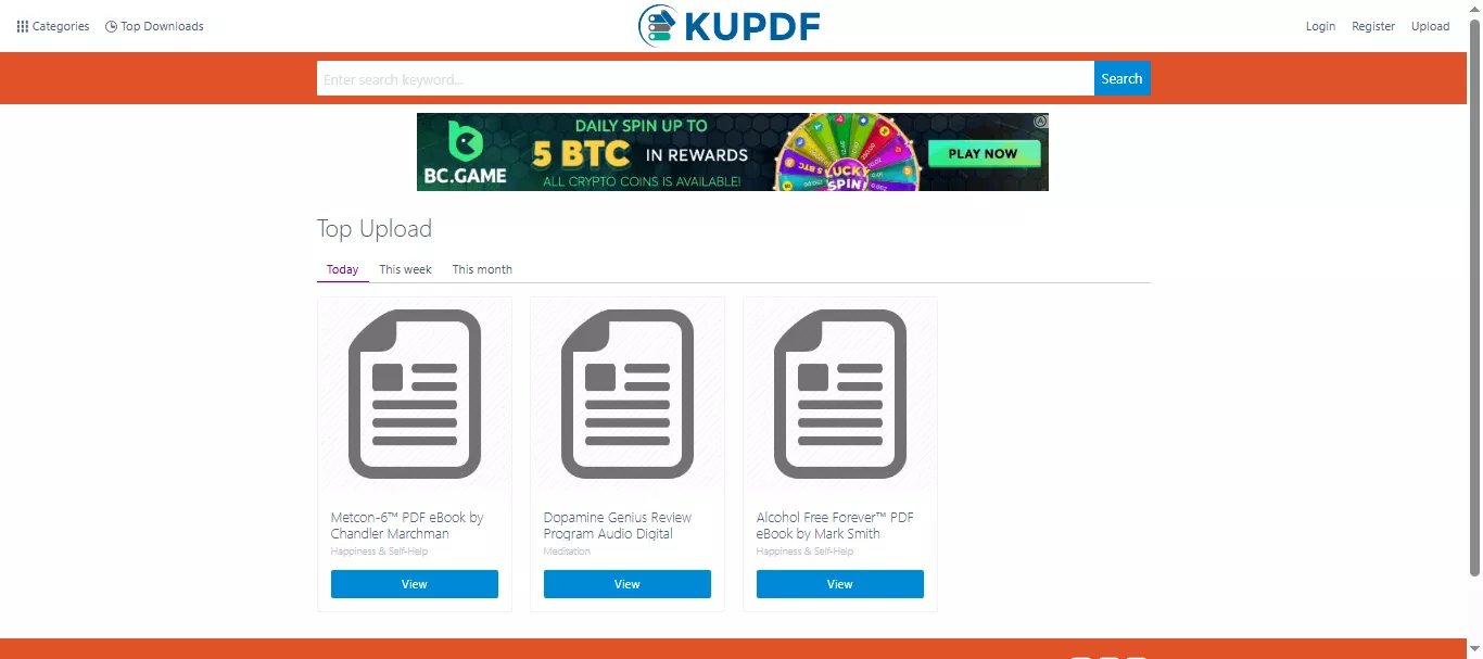 homepage of kupdf.