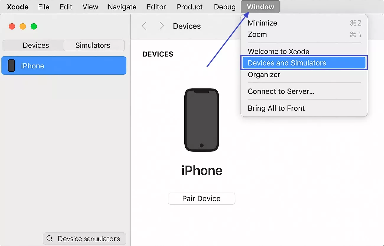 connect phone to xcode