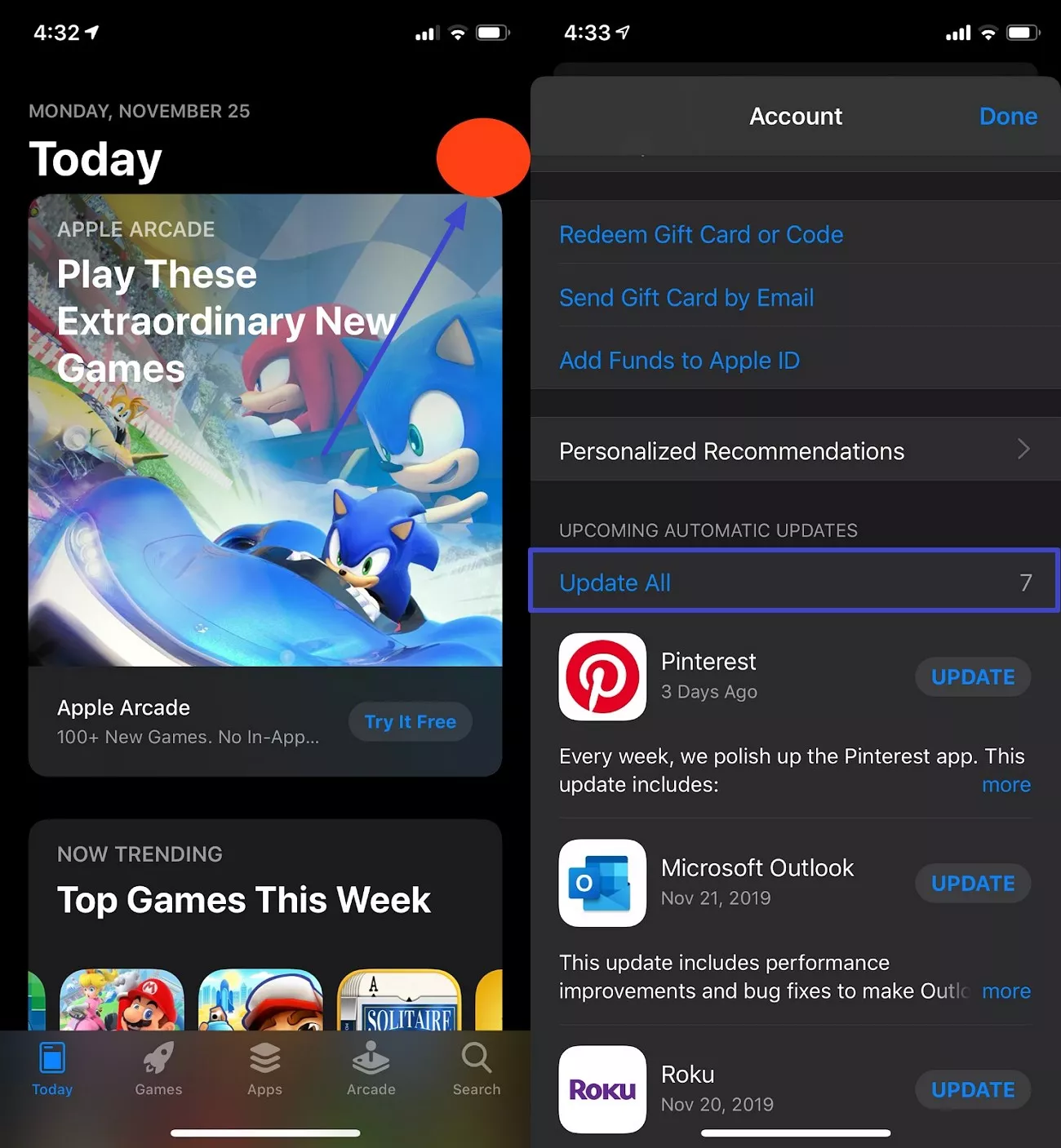 check and update apps