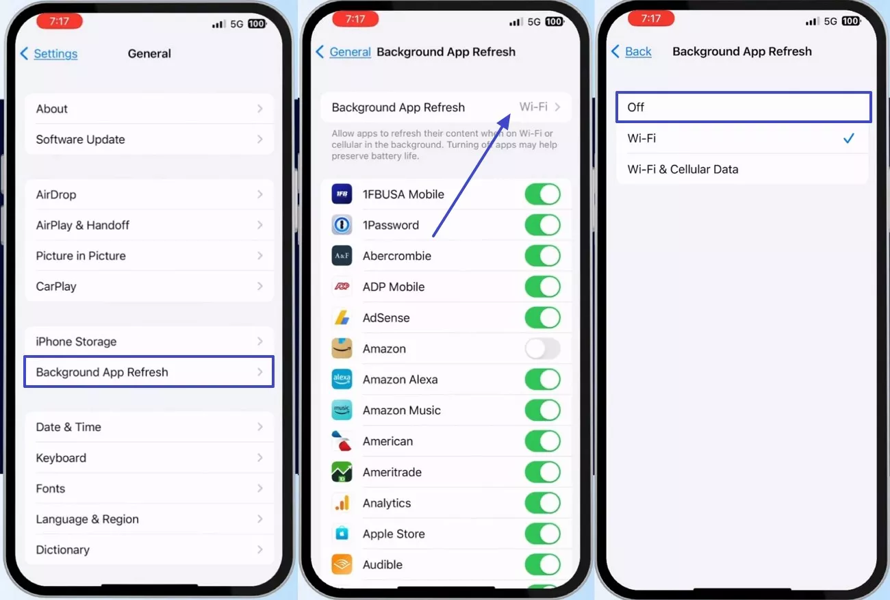 background app refresh off