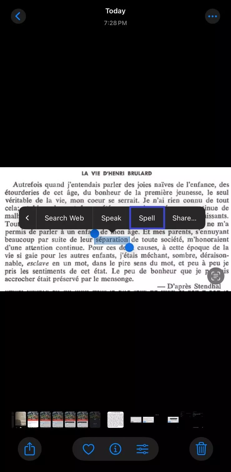 spell text feature spell out loud