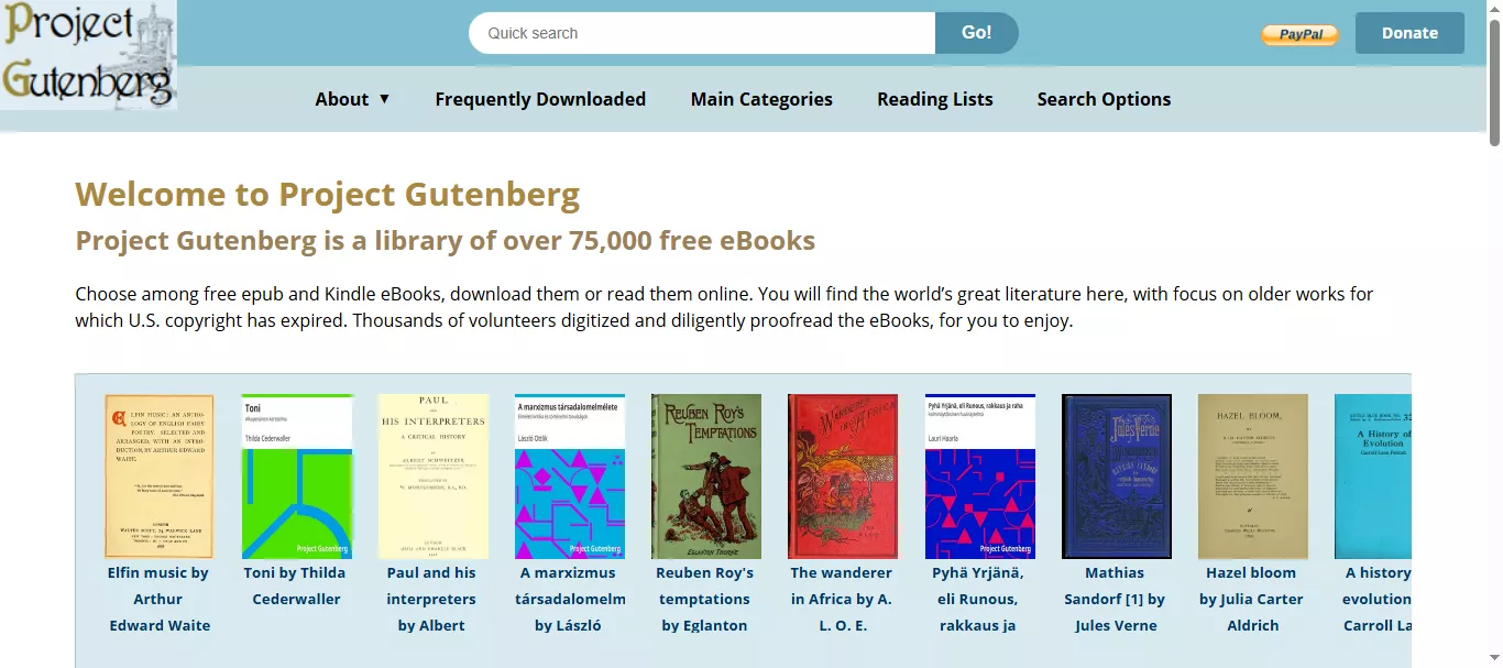 project gutenberg website