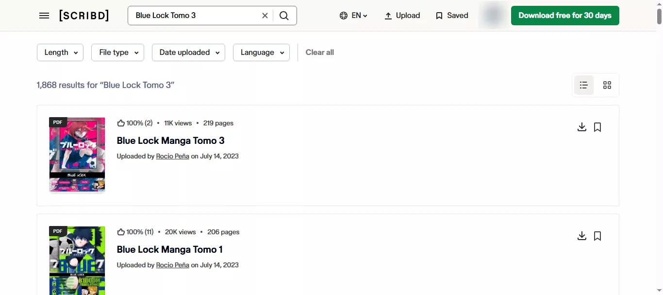 search for the manga pdf scribd