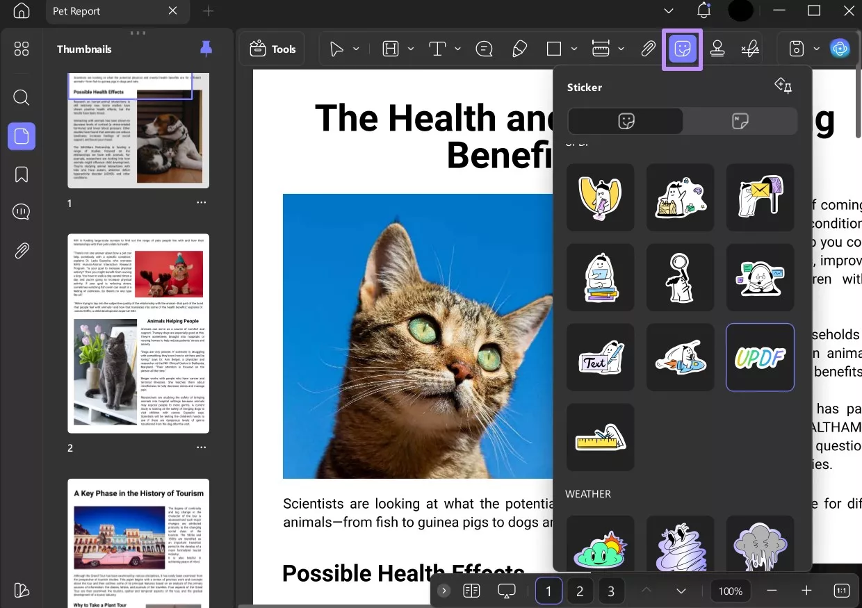 insert annotation stickers visual elements