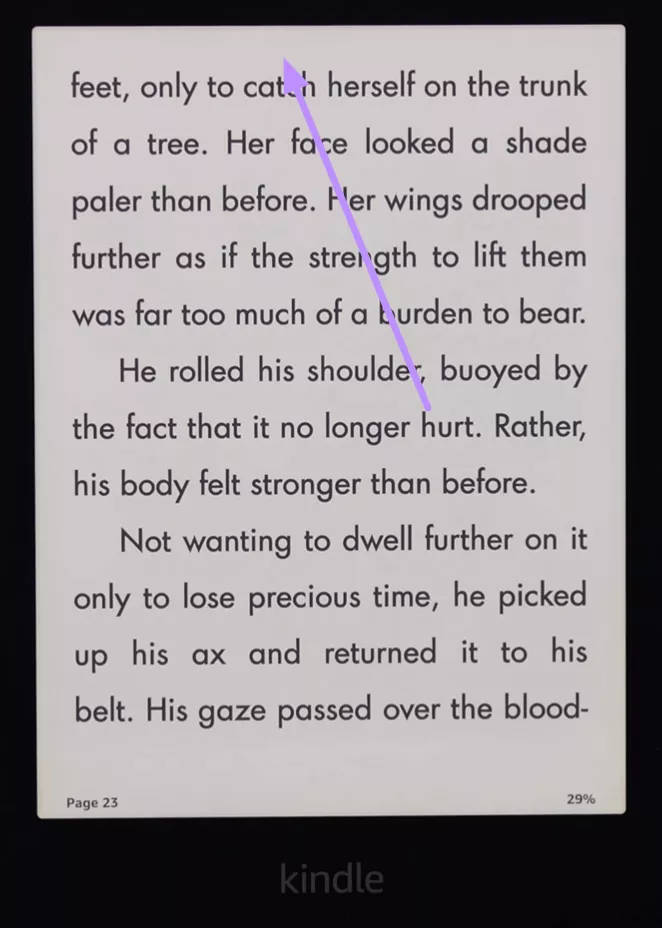 tap on top of the screen kindle paperwhite