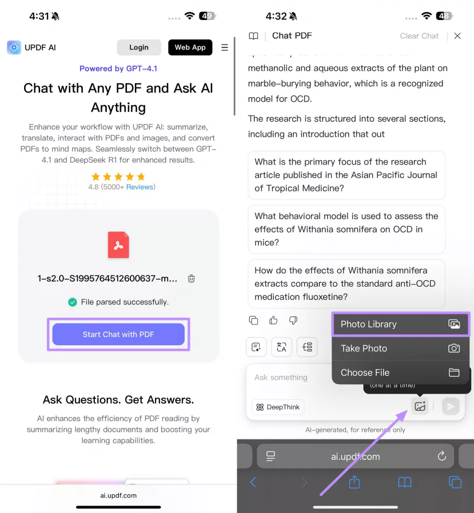 upload photo for recognition