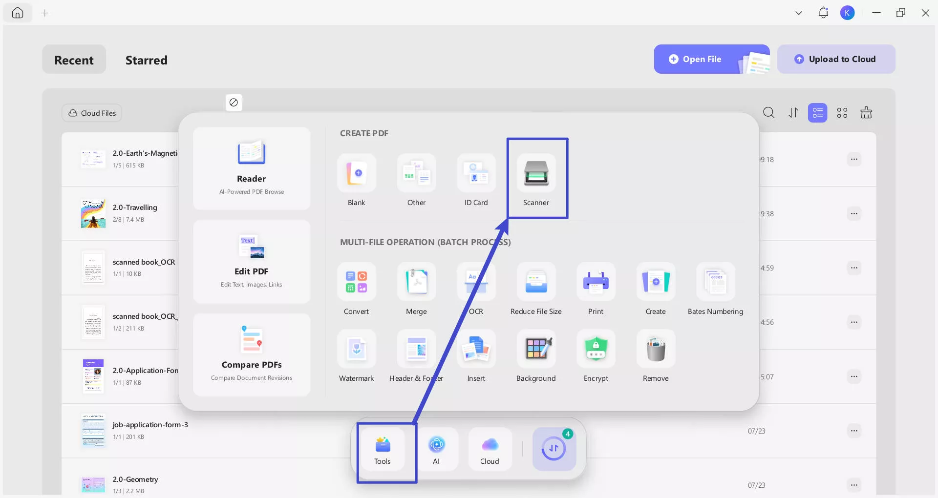 access updf scanner tool