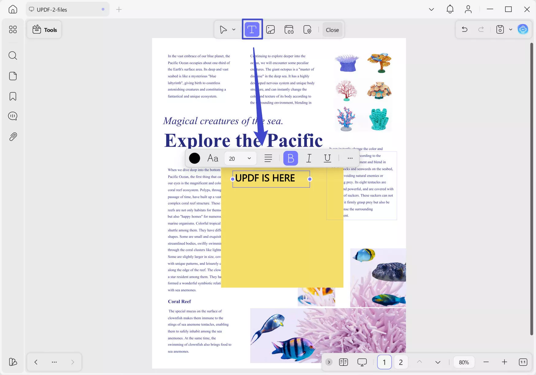 add text to post it note updf windows