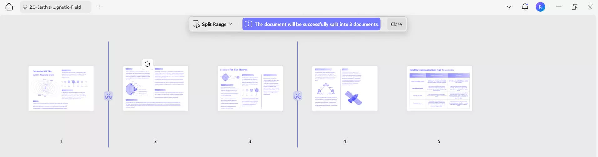adjust page range split pages