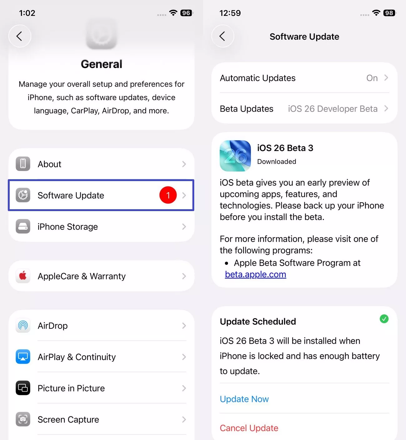software update fix apple books freezing
