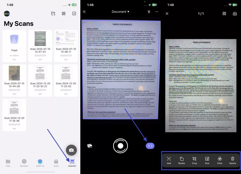 scan pdf documents updf ios 16