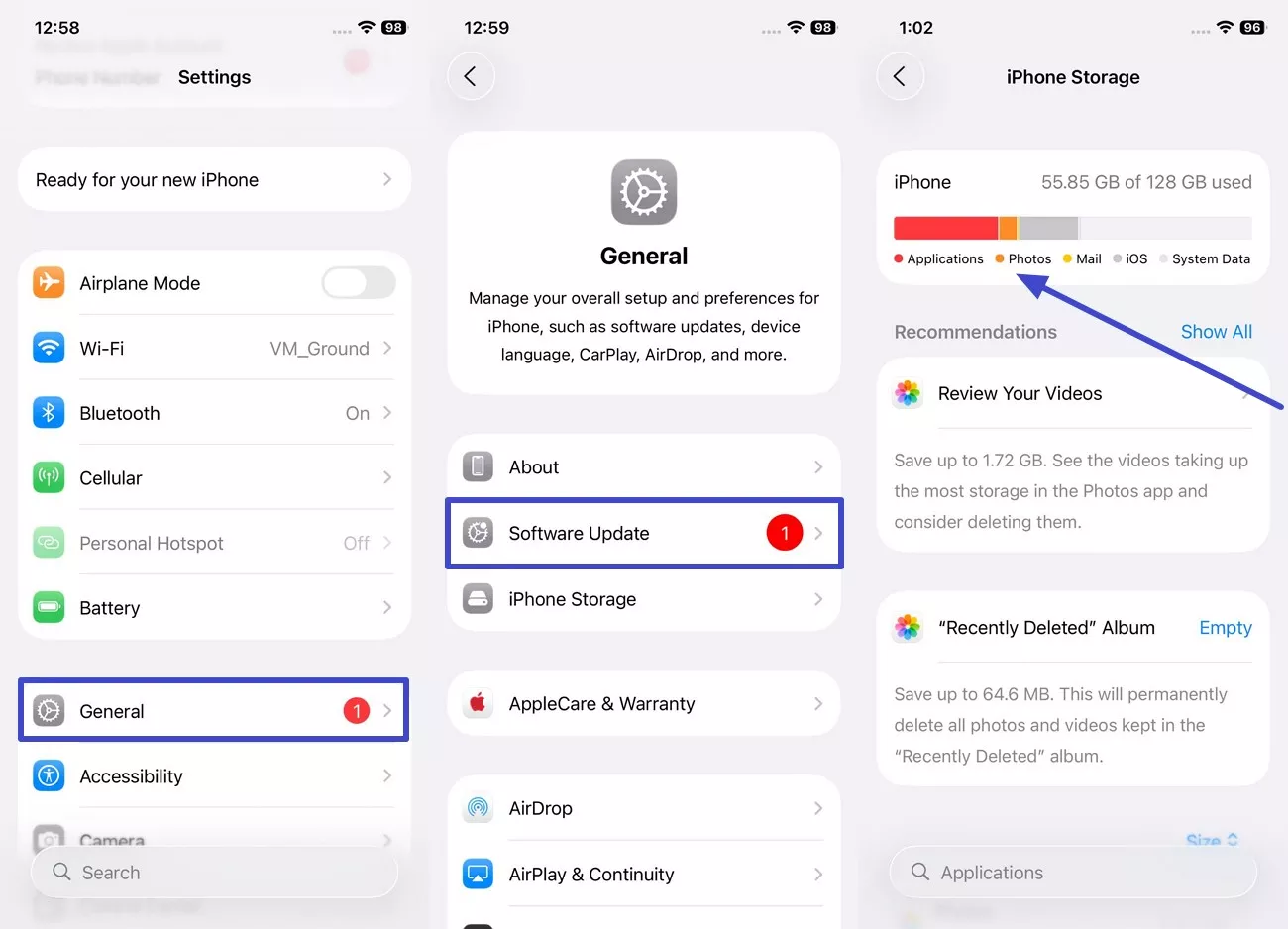 free up storage apple books freezing