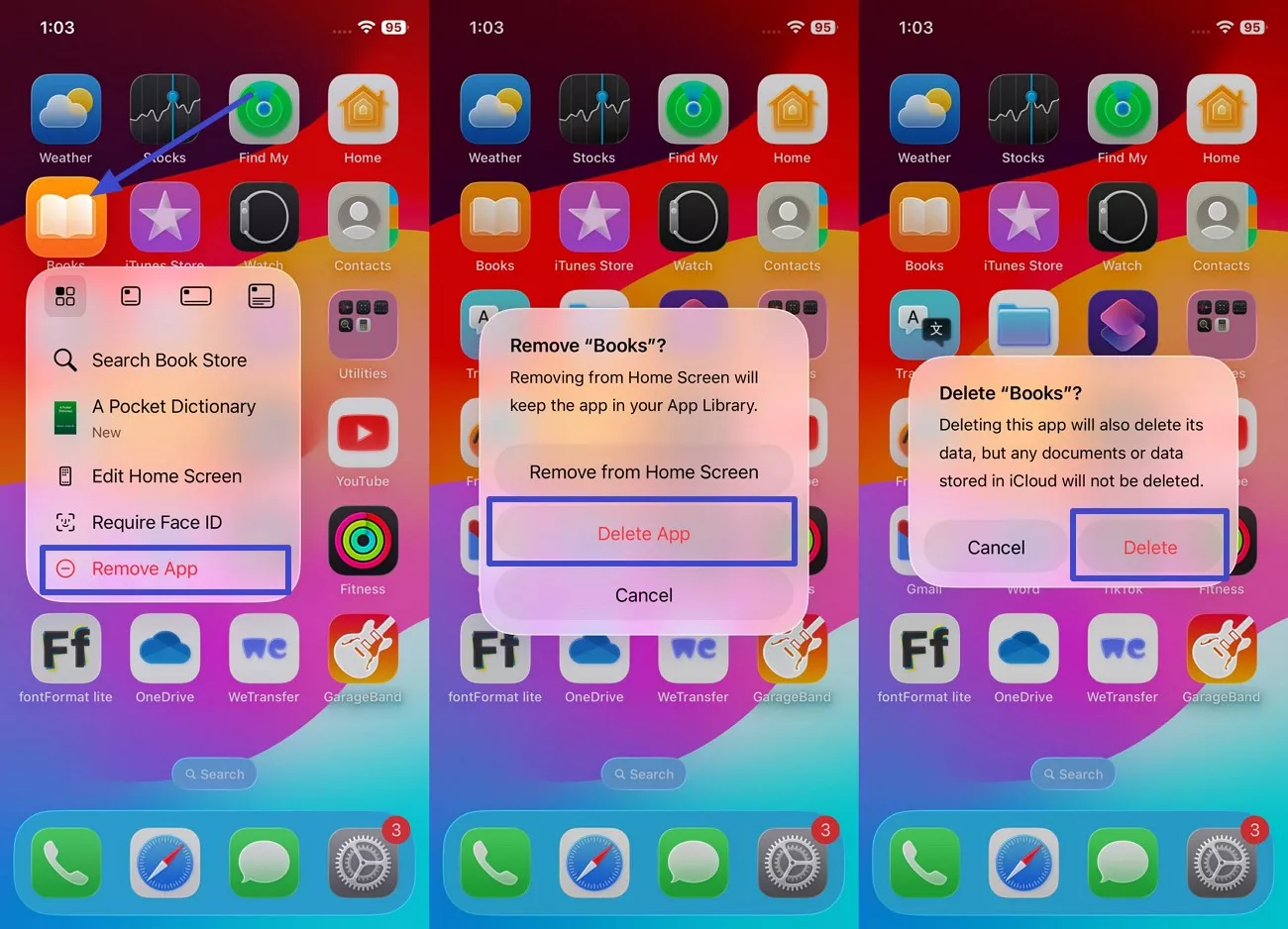 delete ios 26 apple books