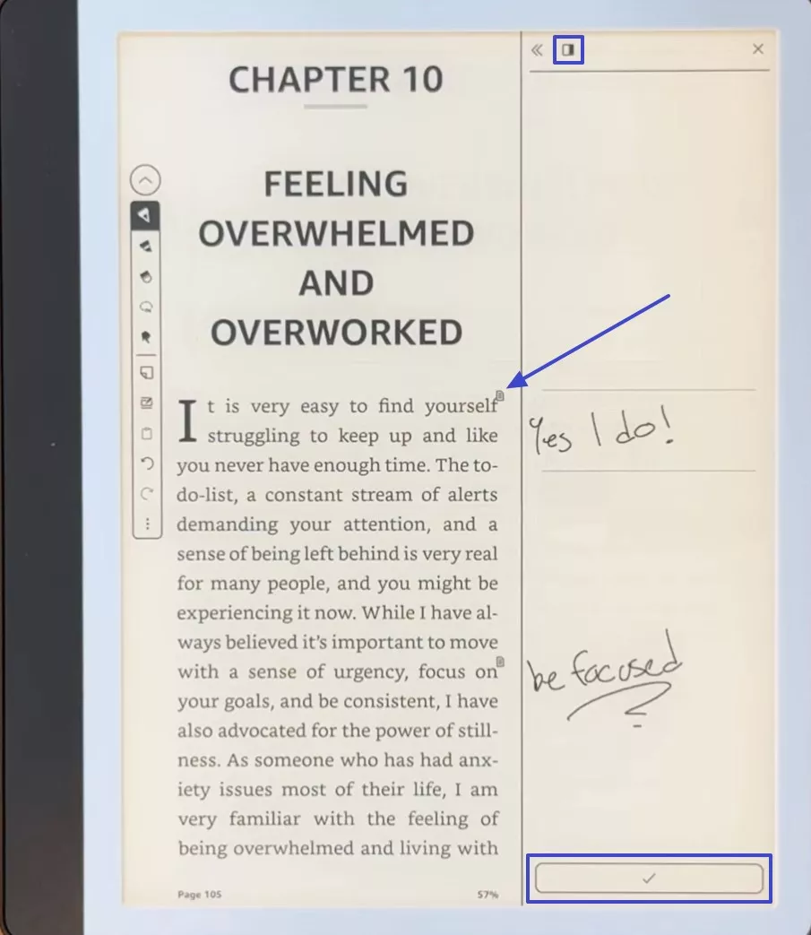 add side notes kindle annotate