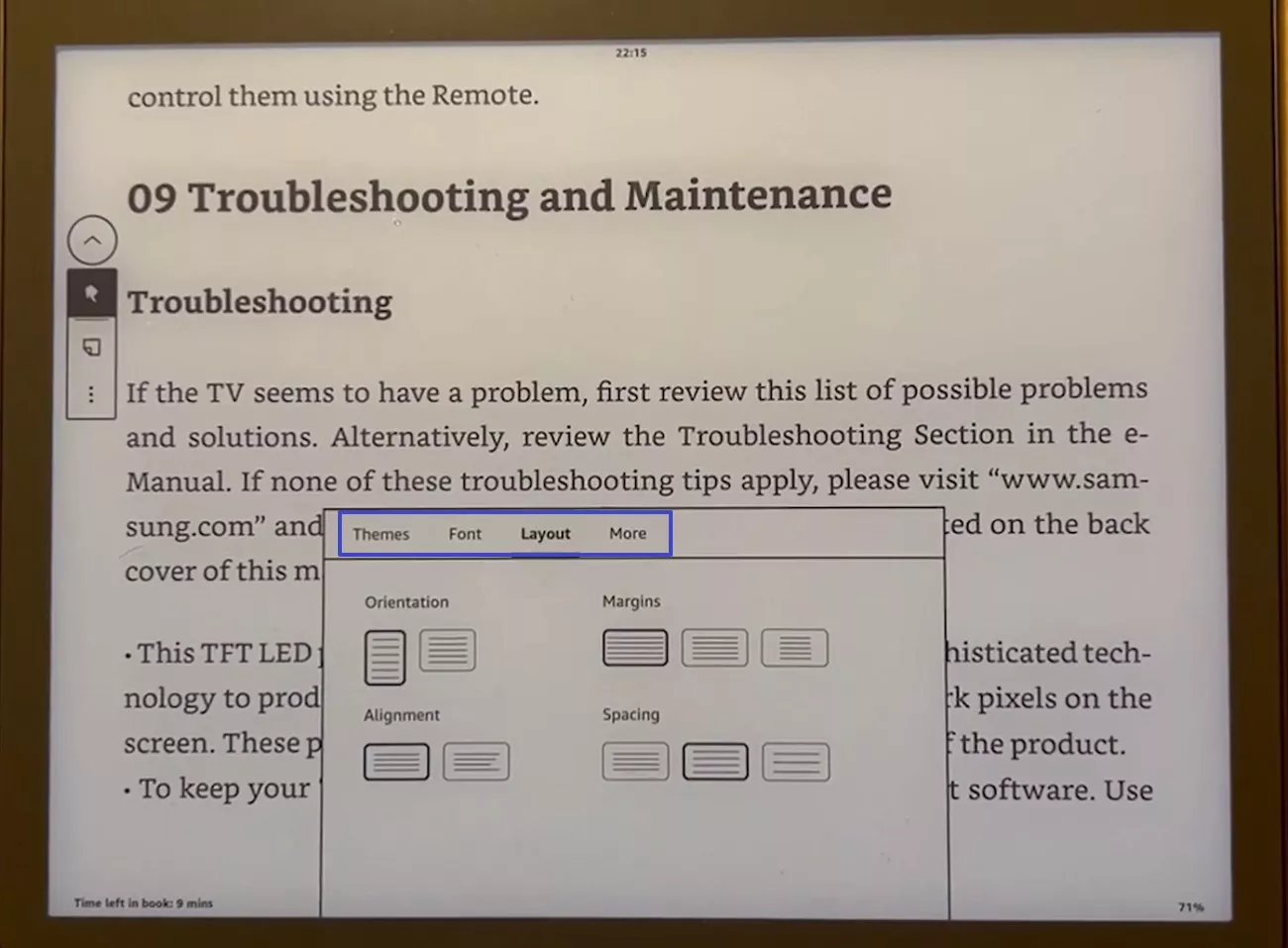 change text orientation and margins 