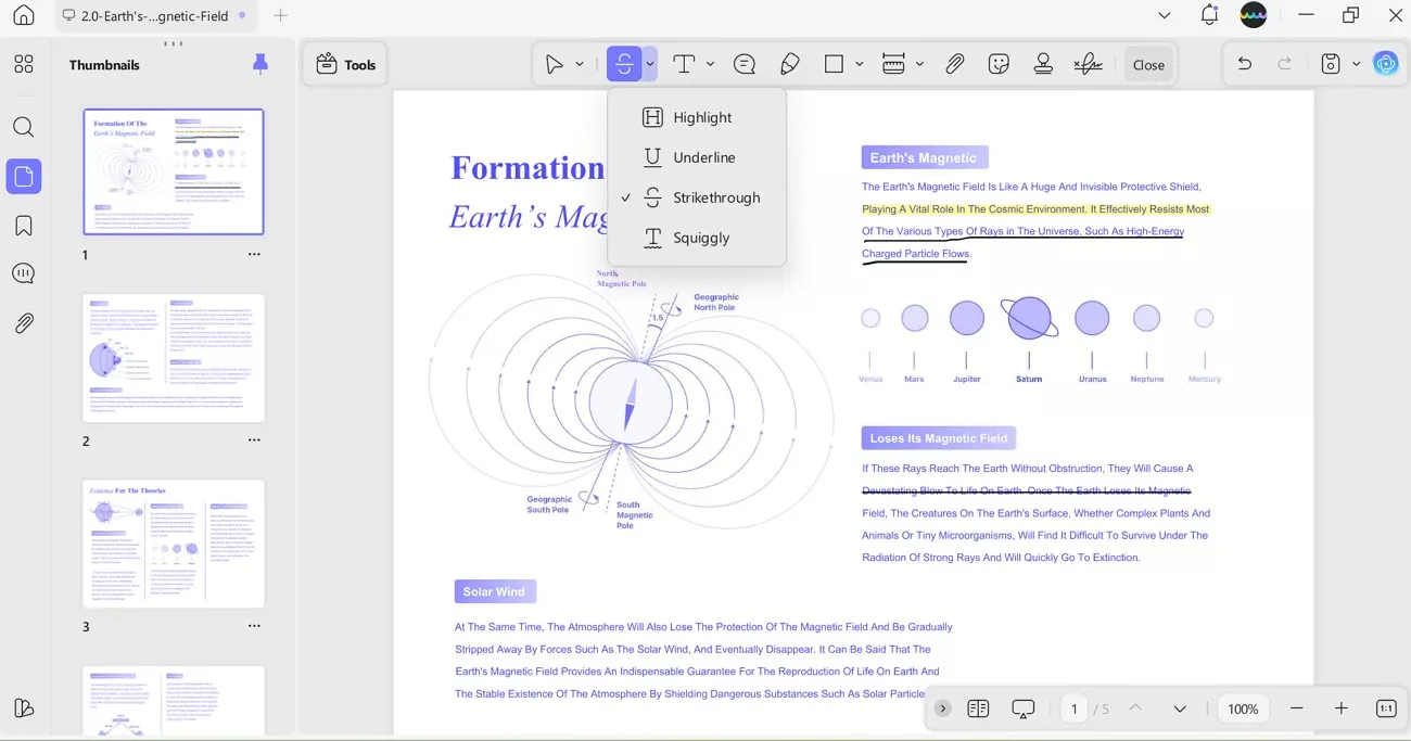 updf text markup tools