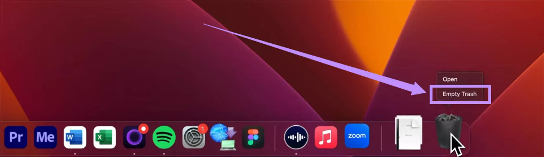 click empty trash mac