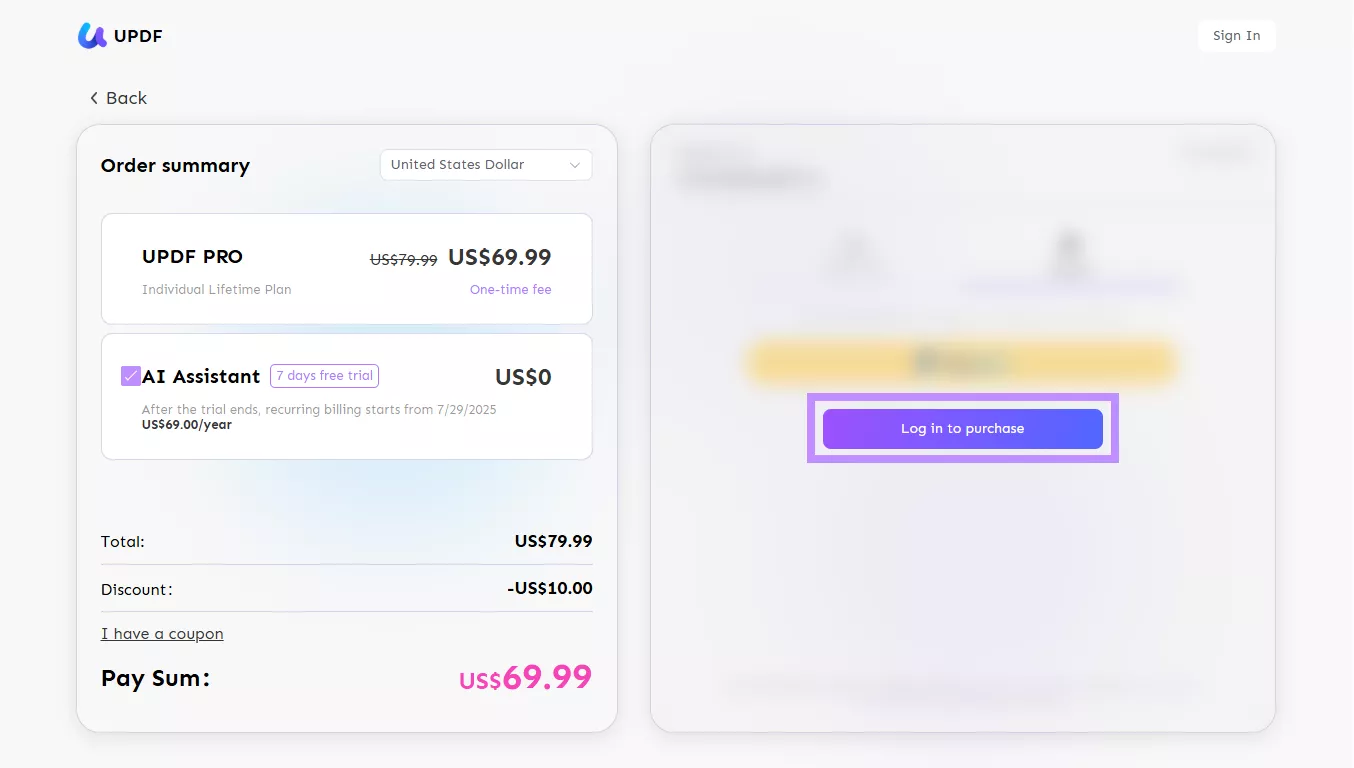 click log in to purchase updf