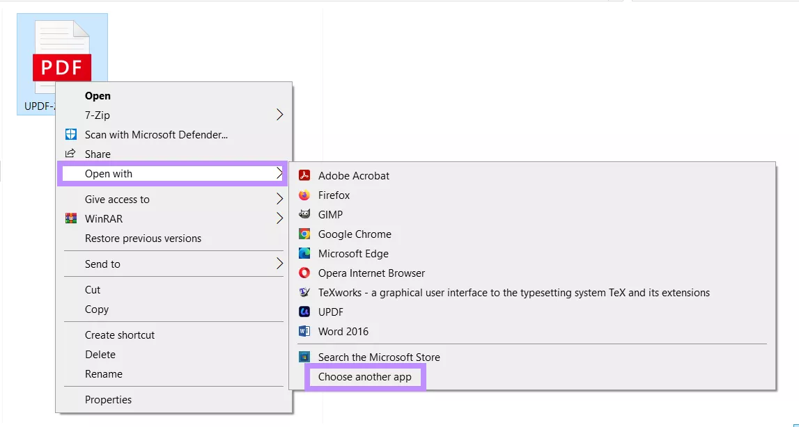 click on choose another app under open with windows