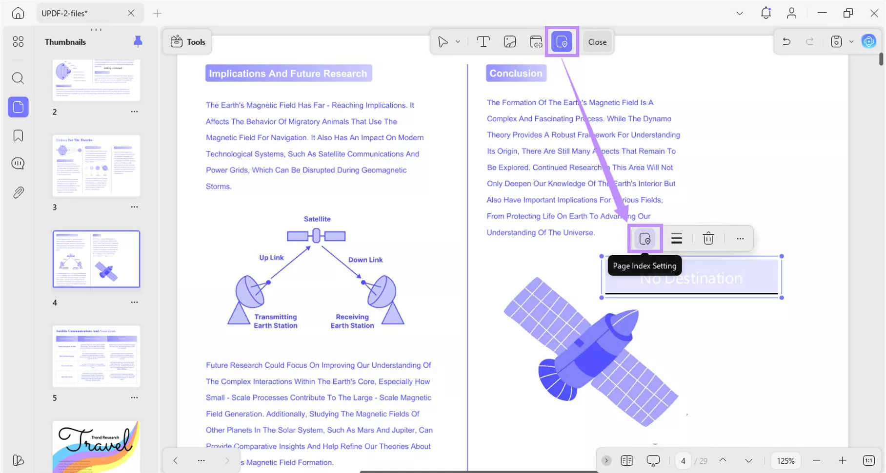 click page index setting updf windows