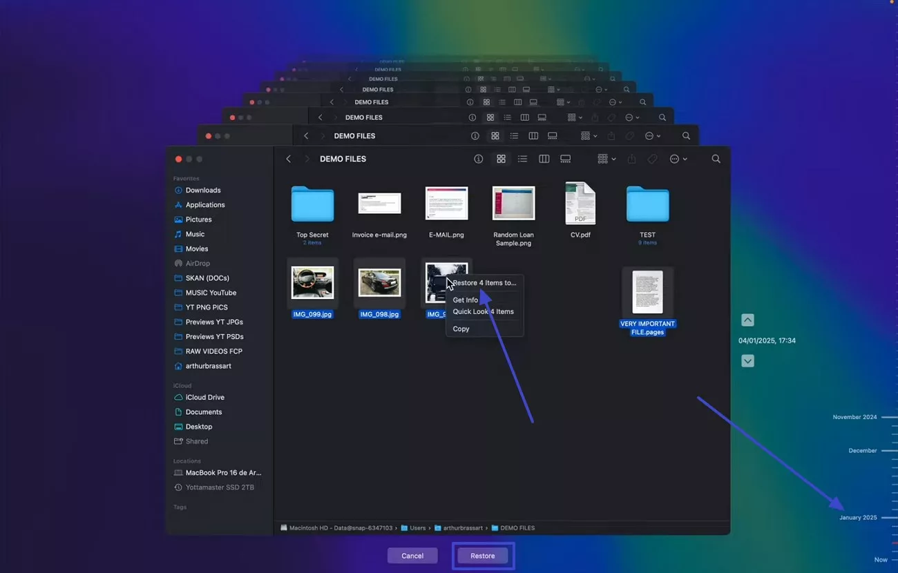 look missing icon time machine