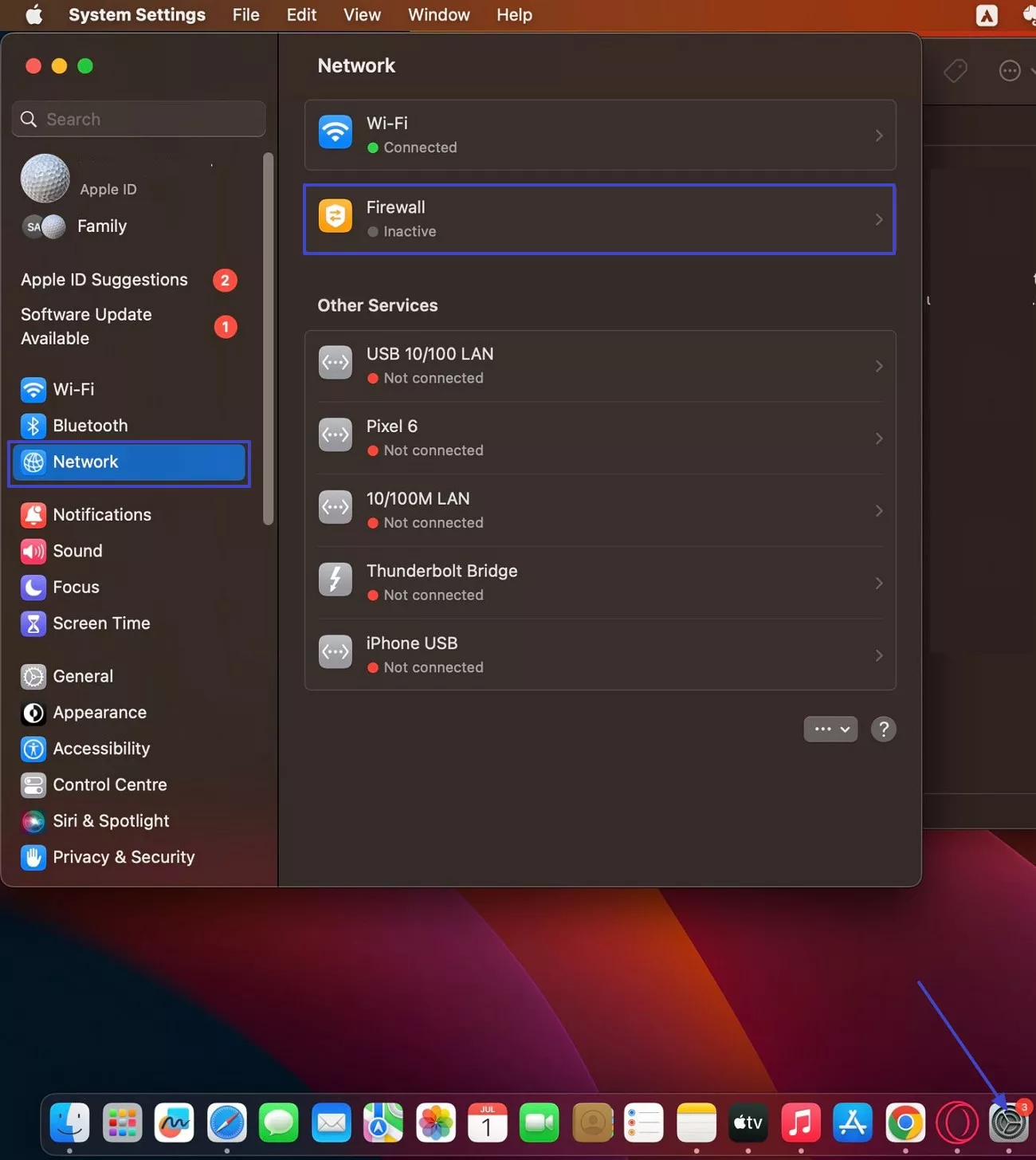 pick firewall mac settings