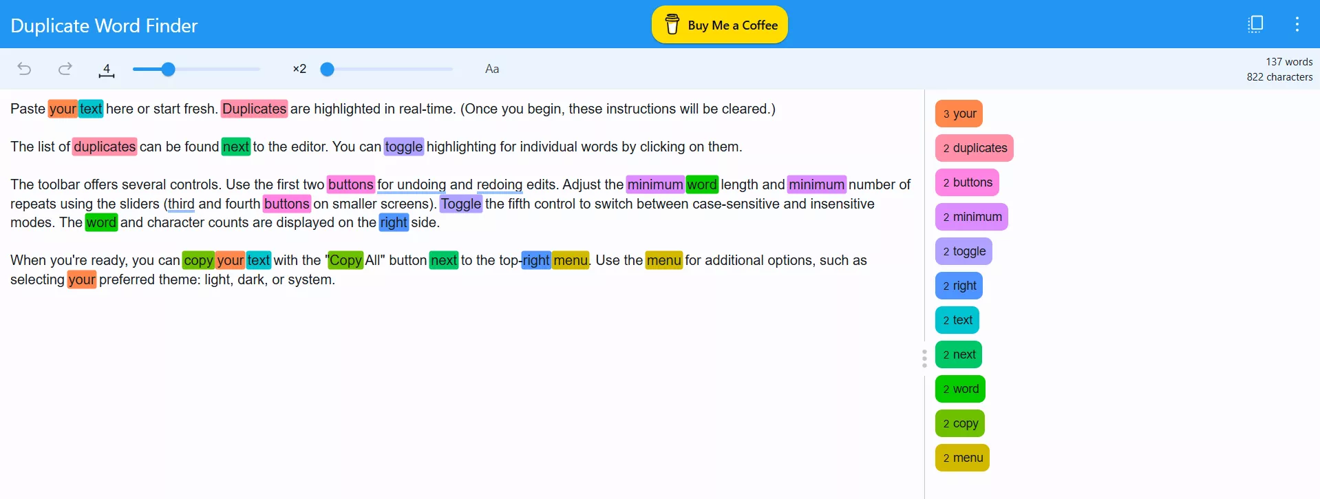 duplicate word finder