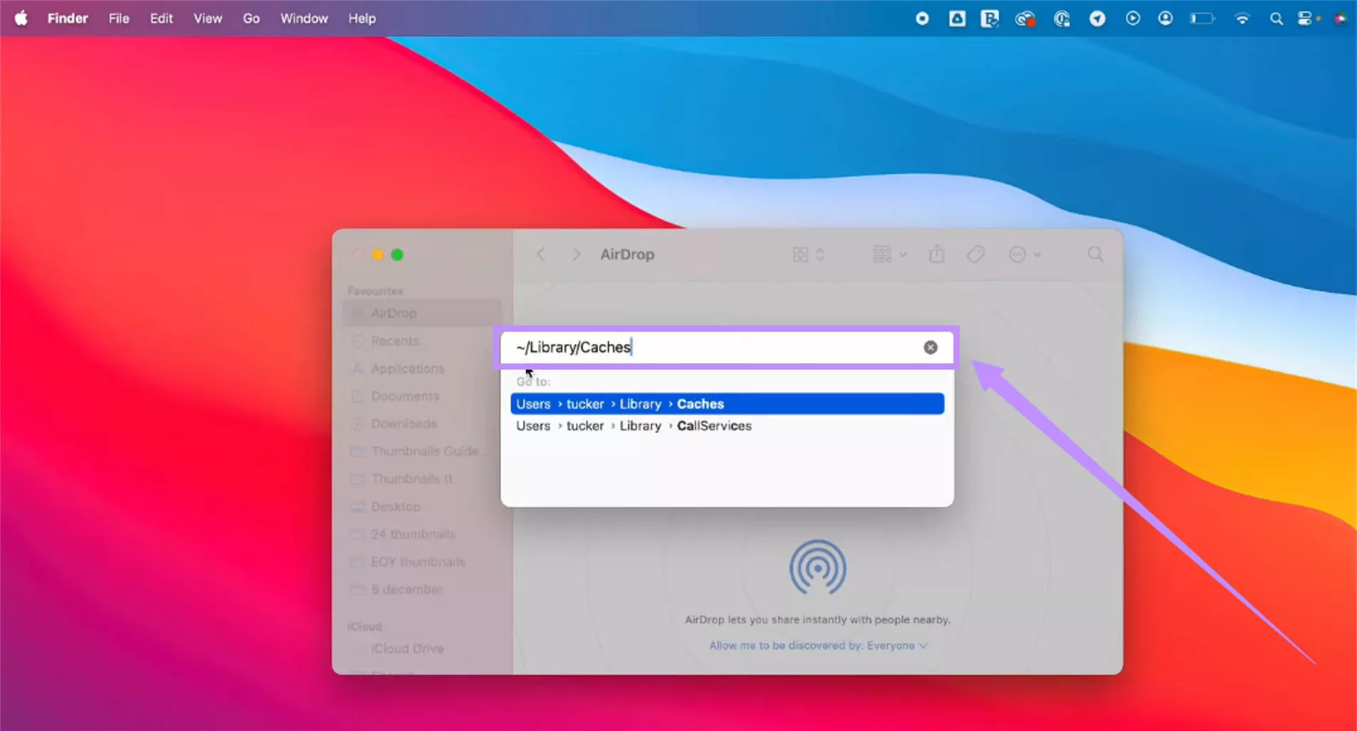 go to ~/library/caches mac
