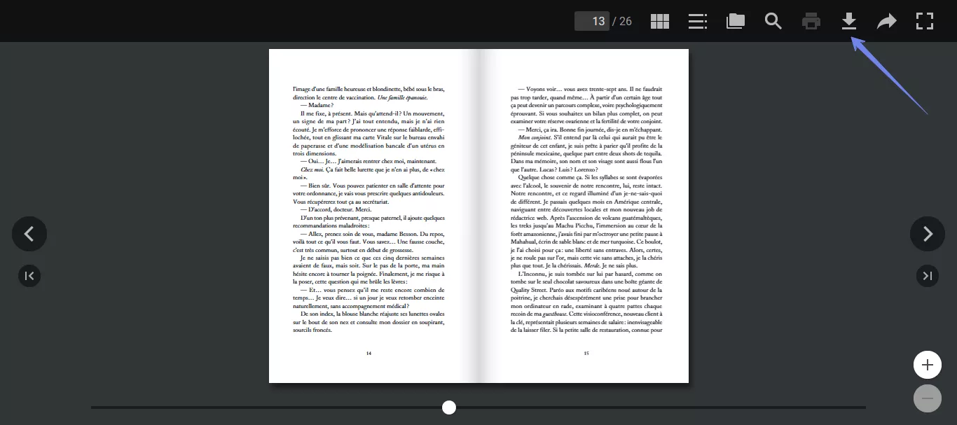 look for the download icon calameo