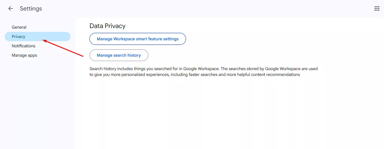 navigate to the privacy