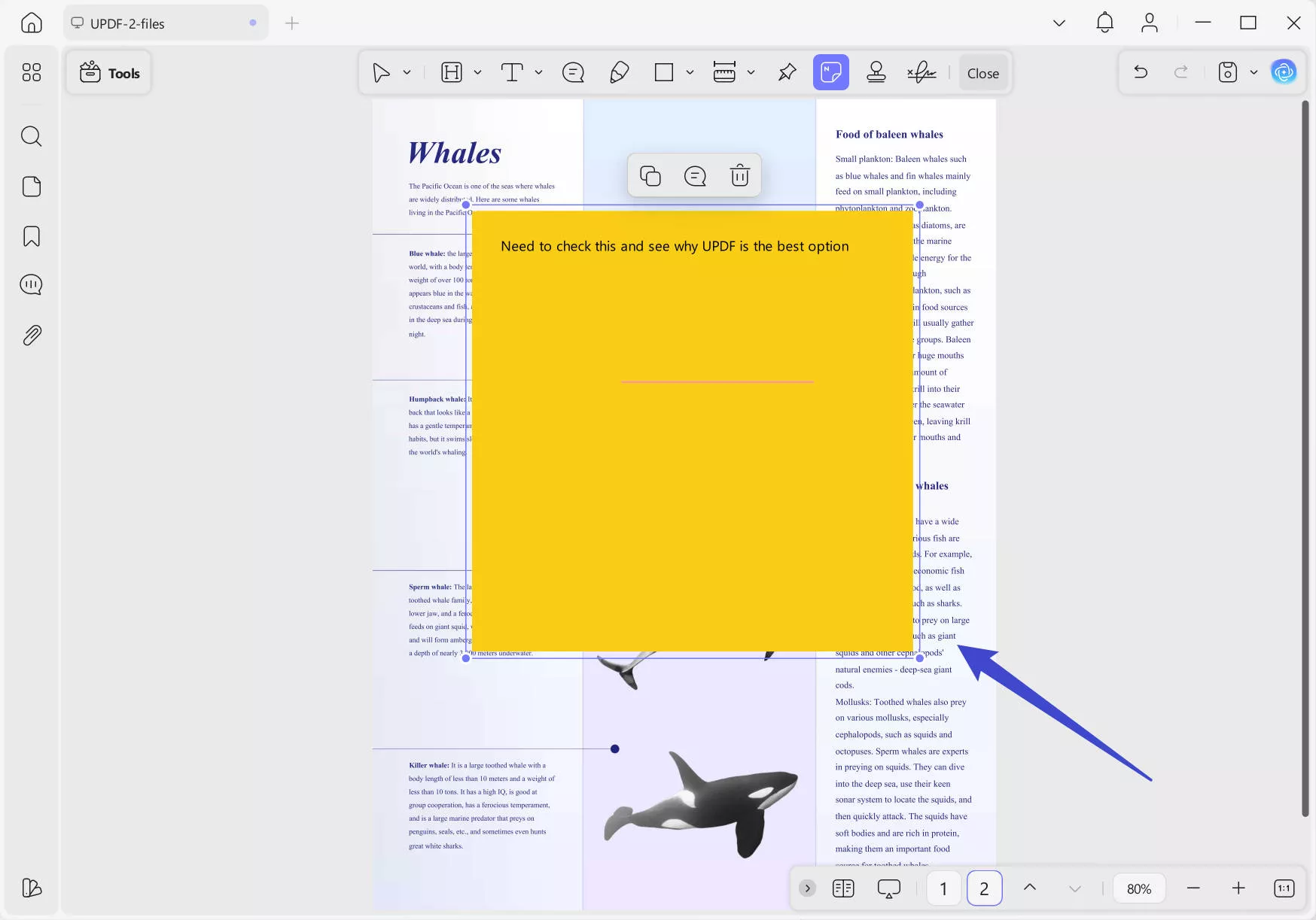 preview post it note in updf windows